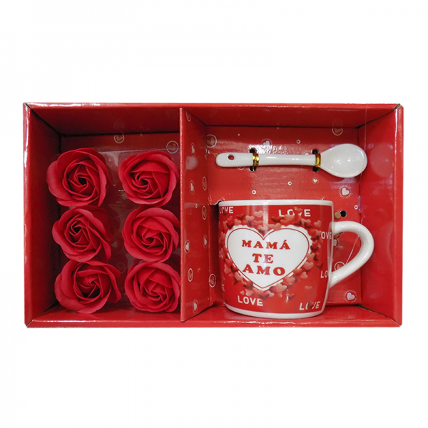 MI0240 - Taza Día de la Madre en Caja con Rosas - Imagen 2