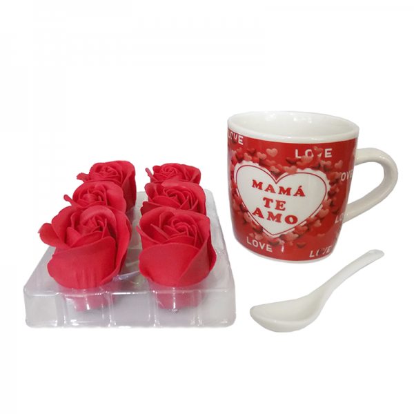 MI0240 - Taza Día de la Madre en Caja con Rosas - Imagen 3