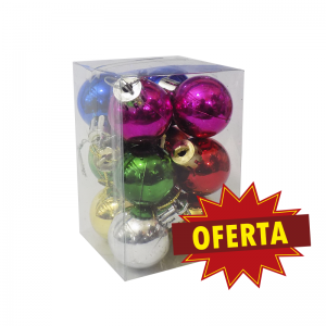 QM-3-12 - 12 Esferas brillosas multicolor 3 cm