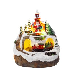 MA0612 - Maqueta ciudad con tren y Papá Noel- con luces y sonido