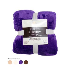 MA1082 - OFERTA - Frazada plush interior de corderito lisa - 2 plazas - varios colores