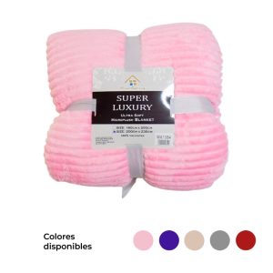 MA1084 - Frazada plush interior de corderito lisa - 2 plazas - varios colores