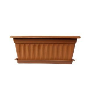 KN0665 - Maceta jardinera con bandeja - 34 x 14 x 14 cm
