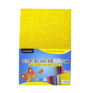 MA1740 - Pack 10 Goma Eva autoadhesiva con brillantina - A4