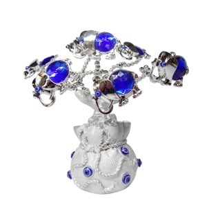 MA2074 – Árbol místico plateado - Ojo turco y elefantes