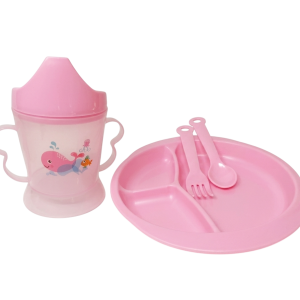 MI0766 - Set platito, vaso y cubierto de plástico