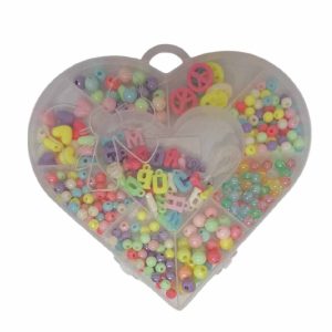 LE0502 - Cuentas para armar pulseras caja corazón