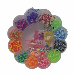 LE0498 - Gomitas para armar pulseras caja flor