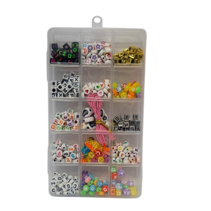 LE0505 - Cuentas para armar pulseras caja rectangular