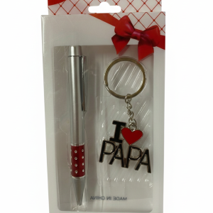 LE0644- Set lapicera y llavero Papá