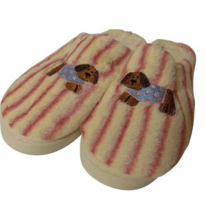 622473 - Pantufla adulto a rayas con bordado