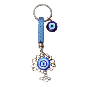KA0106 - Llavero ojo turco árbol cuero azul