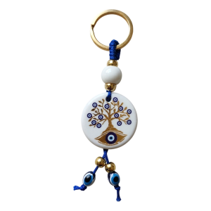 KA0044 - Llavero ojo turco azul y dorado