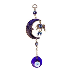 KA0109 - Colgante ojo turco luna y elefante