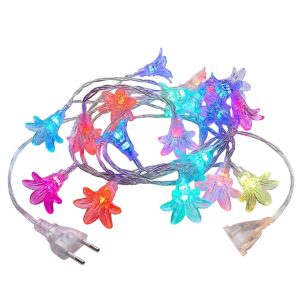 KA0840 - Guirnalda de 20 luces flores multicolor 3 m